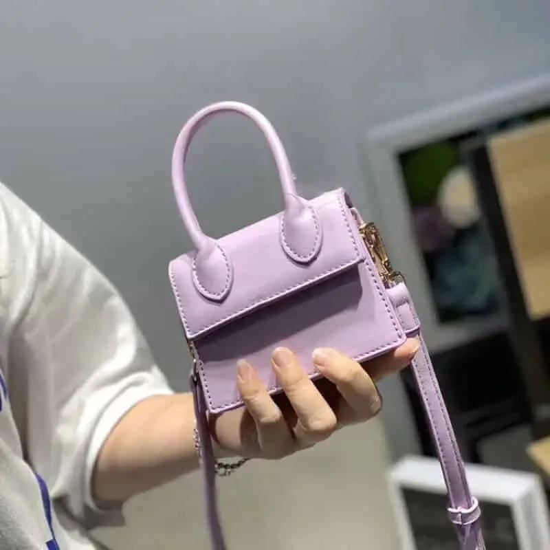Mini PU Shoulder Strap Handbags - Purple - Handbag