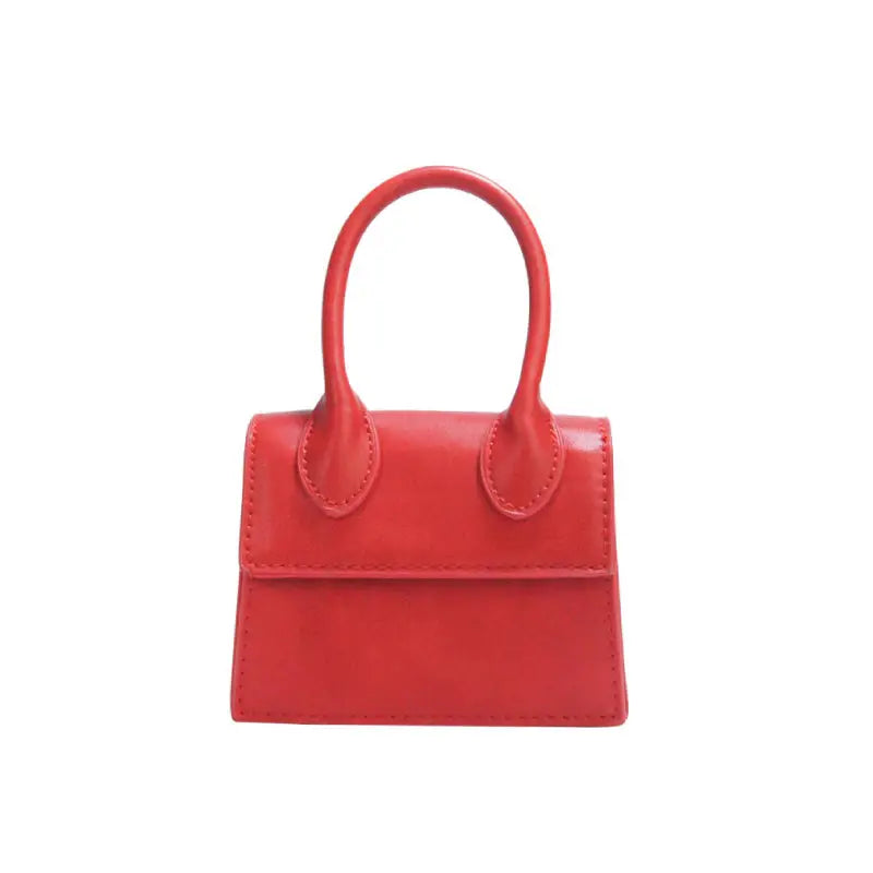 Mini PU Shoulder Strap Handbags - Red - Handbag