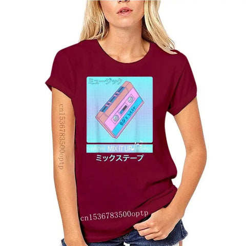 Mix Tape 90’S Japanese Aesthetic Vaporwave Women T-Shirt