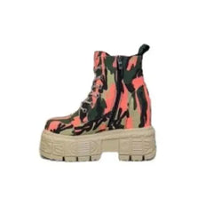Mixed Colors Camouflage Platform Boots Euro Size