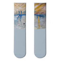 Monet Starry Night Art Oil Painting Socks Ocean / One Size
