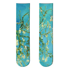 Monet Starry Night Art Oil Painting Socks Tree / One Size