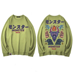 Monster, Demon, magic symbols Oversize Sweatshirt