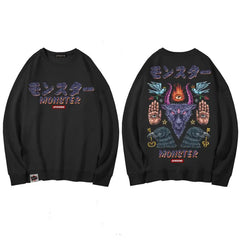 Monster, Demon, magic symbols Oversize Sweatshirt