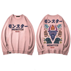 Monster, Demon, magic symbols Oversize Sweatshirt