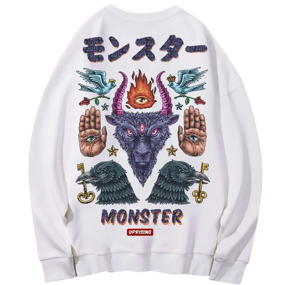 Monster Demon magic symbols Oversize Sweatshirt - SWEATSHIRT