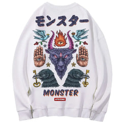 Monster, Demon, magic symbols Oversize Sweatshirt