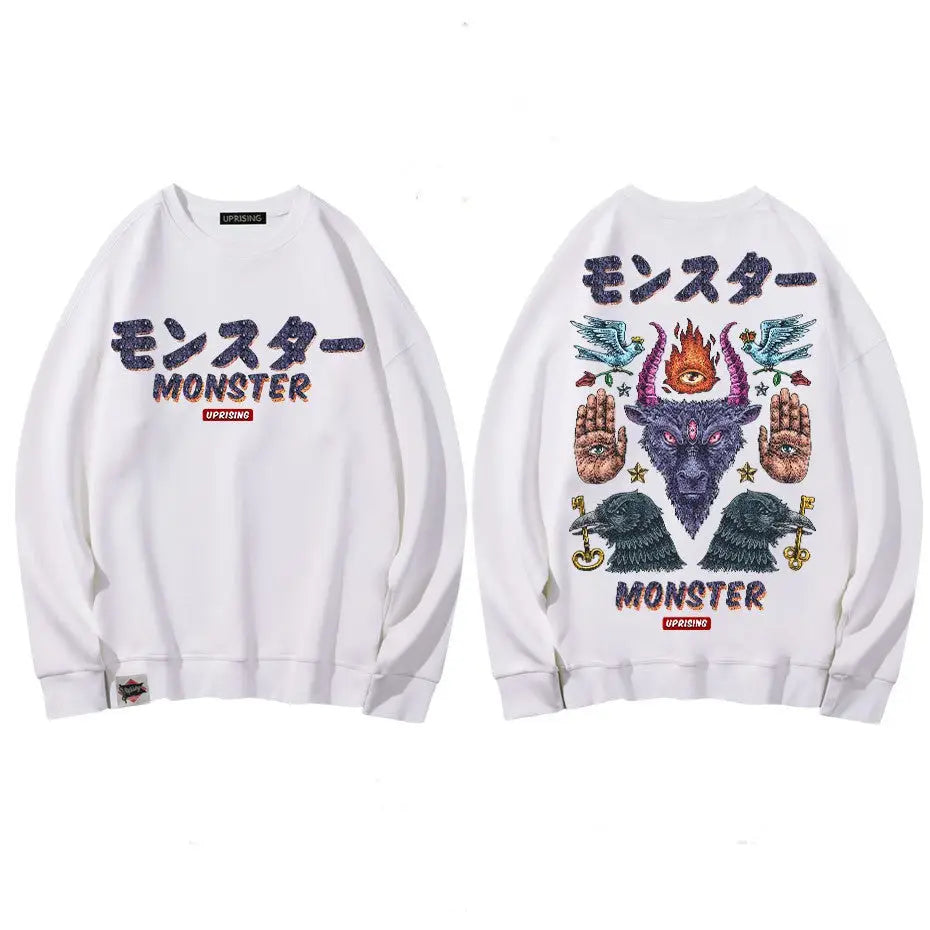 Monster Demon magic symbols Oversize Sweatshirt - SWEATSHIRT