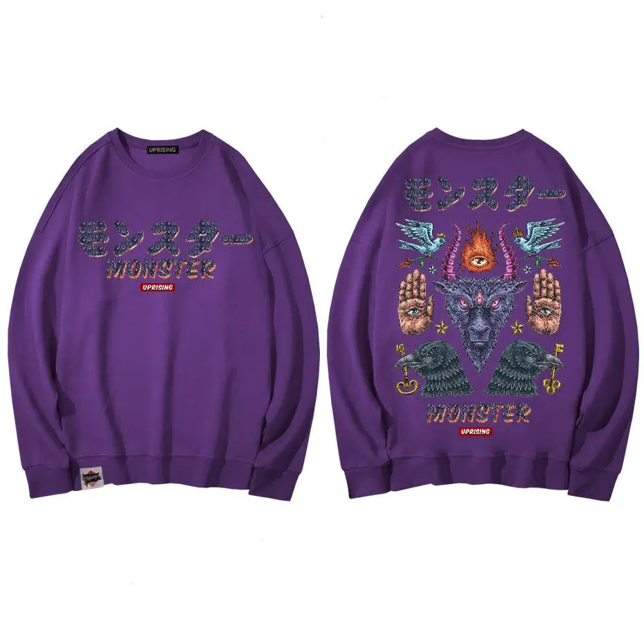 Monster Demon magic symbols Oversize Sweatshirt - SWEATSHIRT