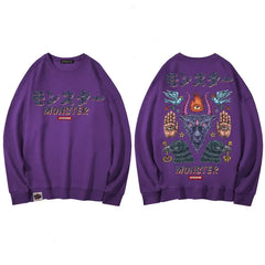 Monster, Demon, magic symbols Oversize Sweatshirt