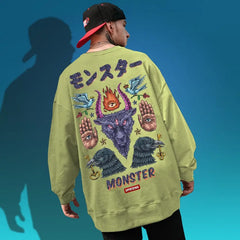 Monster Demon magic symbols Oversize Sweatshirt - SWEATSHIRT