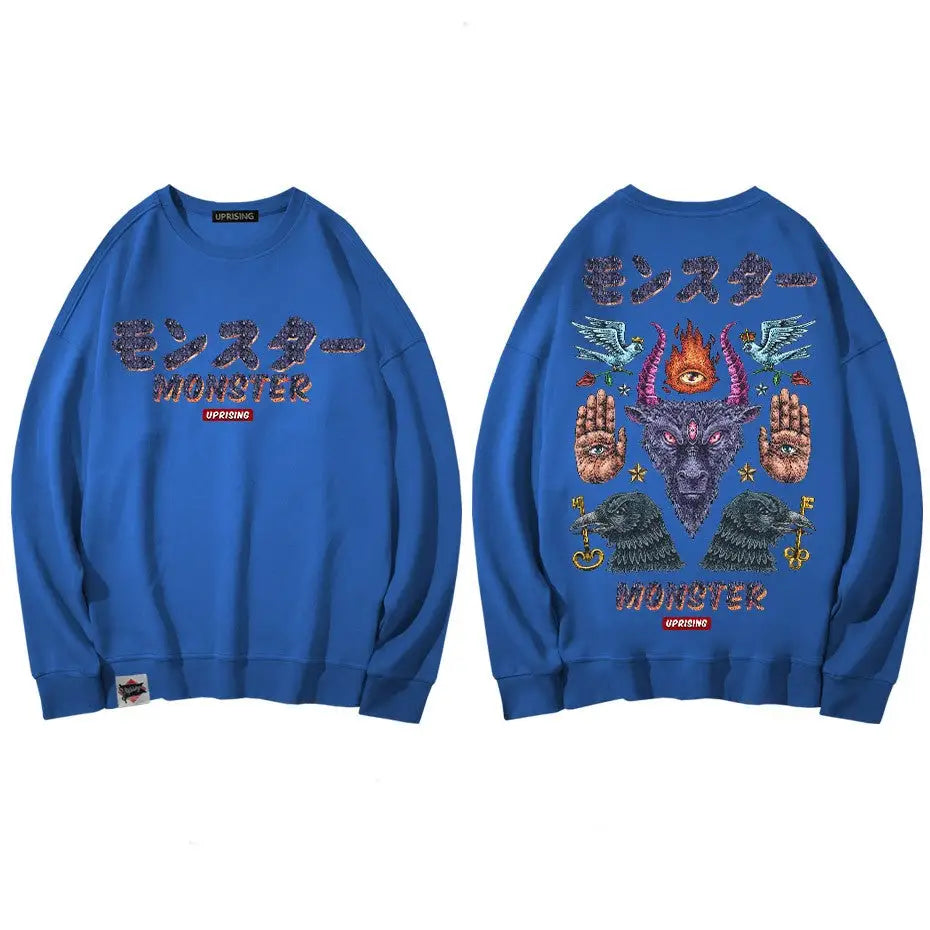 Monster Demon magic symbols Oversize Sweatshirt - SWEATSHIRT