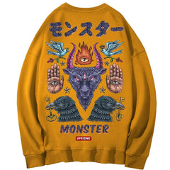 Monster, Demon, magic symbols Oversize Sweatshirt