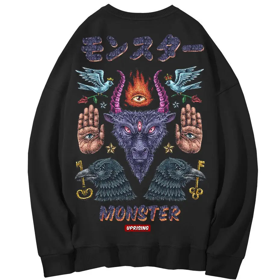 Monster Demon magic symbols Oversize Sweatshirt - SWEATSHIRT