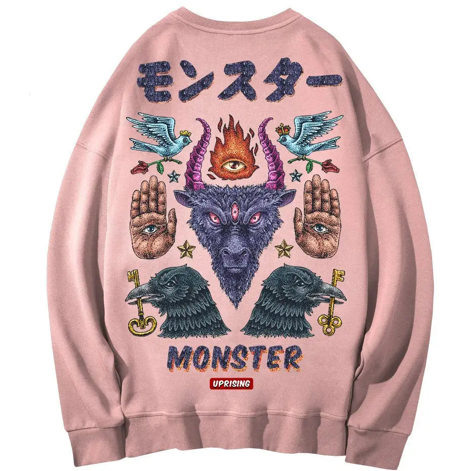 Monster Demon magic symbols Oversize Sweatshirt - SWEATSHIRT