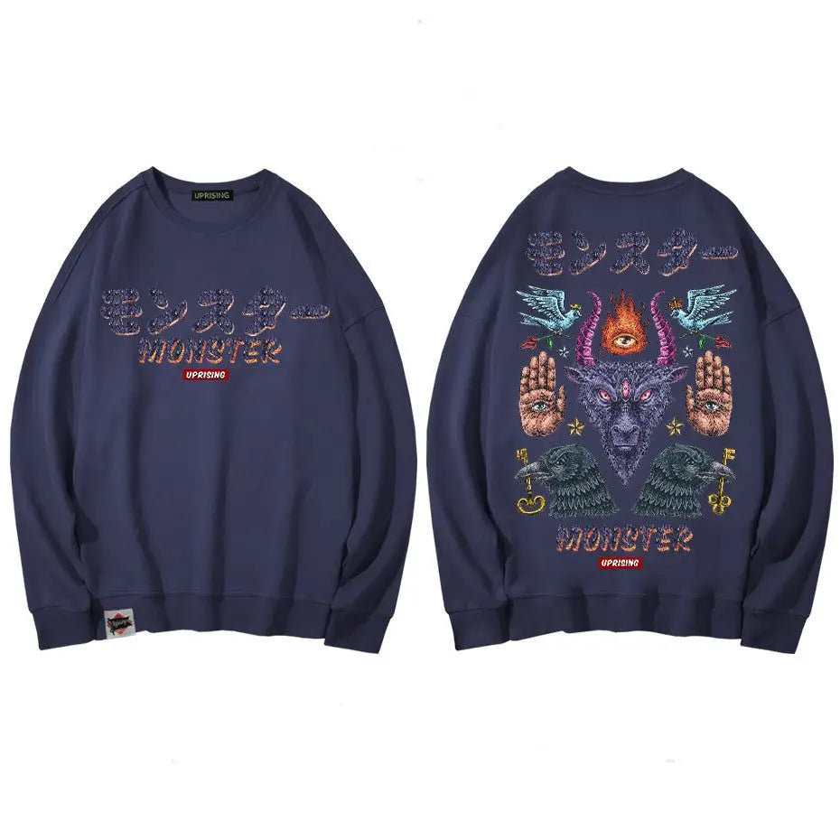 Monster Demon magic symbols Oversize Sweatshirt - SWEATSHIRT