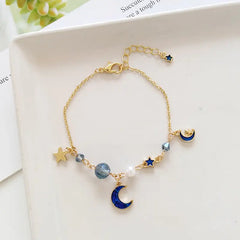 Moon And Stars Bracelet - Crescent moon / Blue / One Size