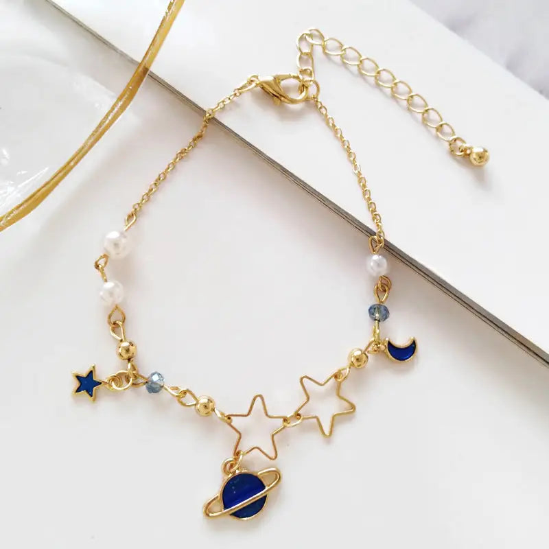 Moon And Stars Bracelet - Planet / Blue / One Size