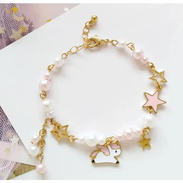 Moon And Stars Bracelet - Unicorn / Pink / One Size