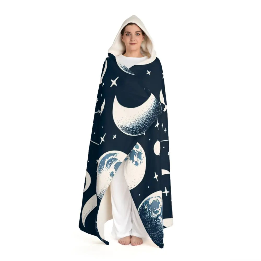 Moon Phase Sherpa Fleece Blanket One size / Cream
