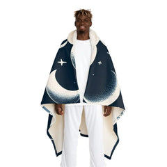 Moon Phase Sherpa Fleece Blanket One size / Cream