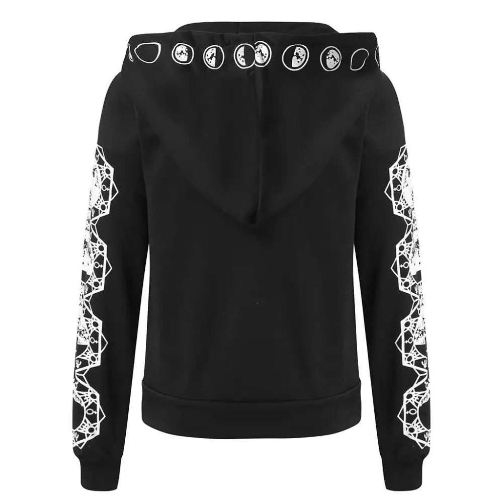 Moon Phases Gothic Punk Jacket Hooded