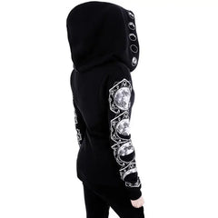 Moon Phases Gothic Punk Jacket Hooded