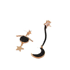 Moon Star Asymmetry Aesthetic Earrings