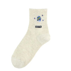 Moon Sun and Planets Socks - Earth / One size