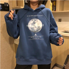 Moon The Astronut Aesthetic Hooded - Blue / S - Hoodies