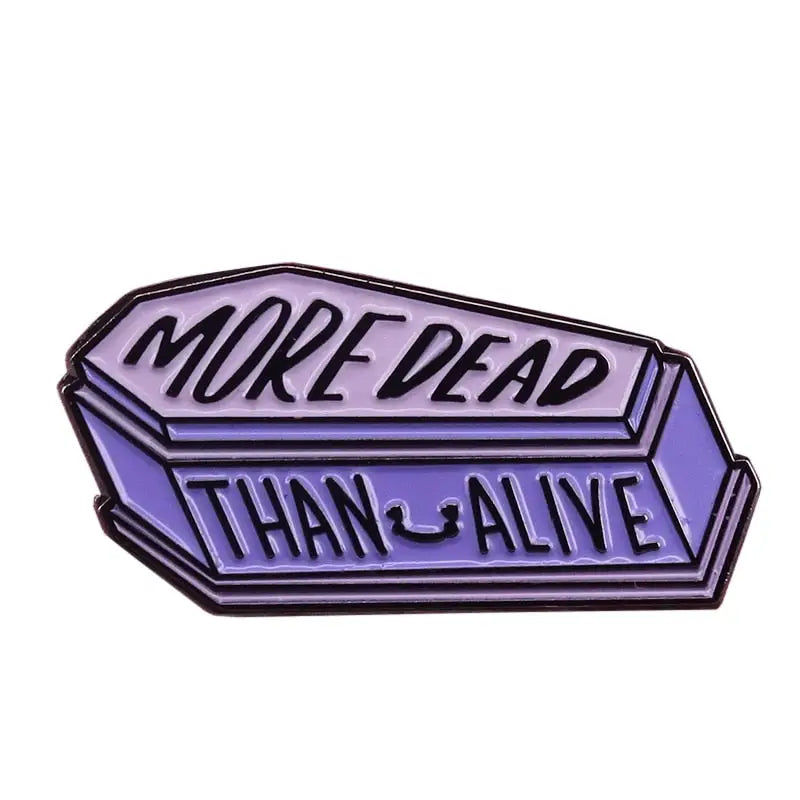 More Dead Than Alive Coffin Pastel Goth Enamel Pin