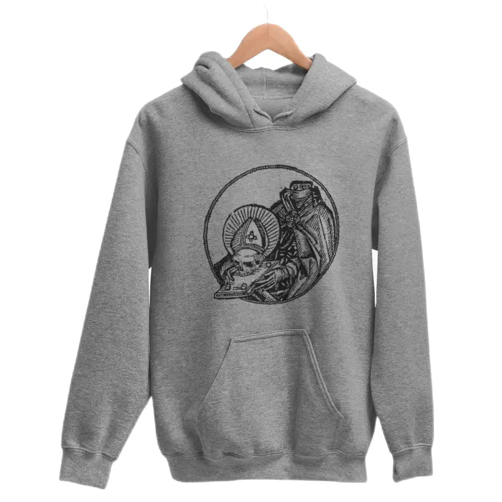 Morte Nostra Dehead Pope Hoodie Skull Design S / Sport Gray
