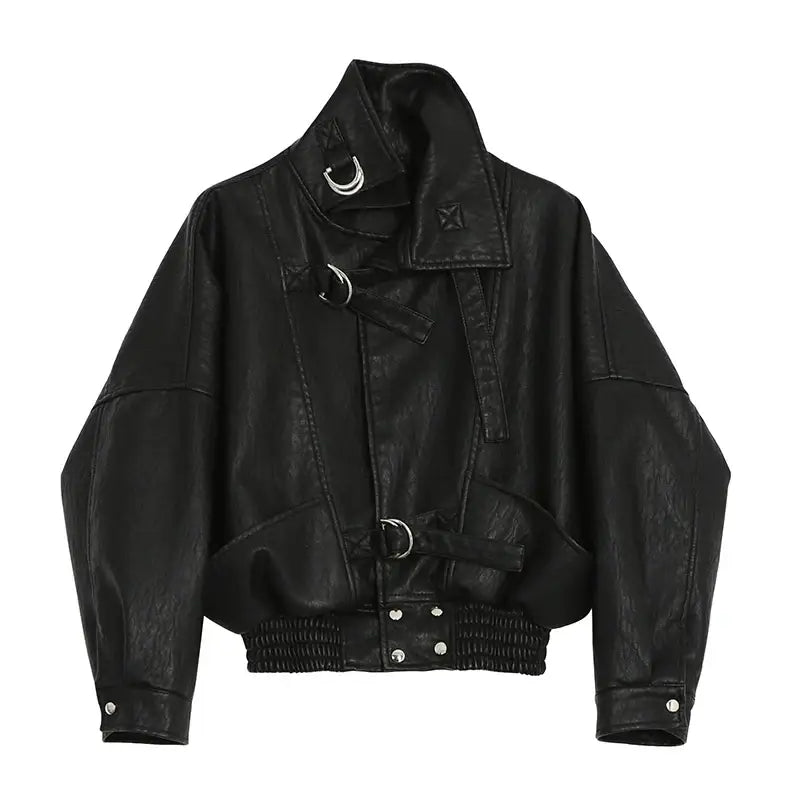 Motorcycle PU Leather Jacket - Black / S - Jackets