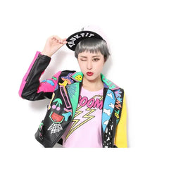 Motorcycle PU Leather Jacket Fix My Head