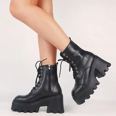 Motorcycle Square Heel Square Toe Ankle Boots