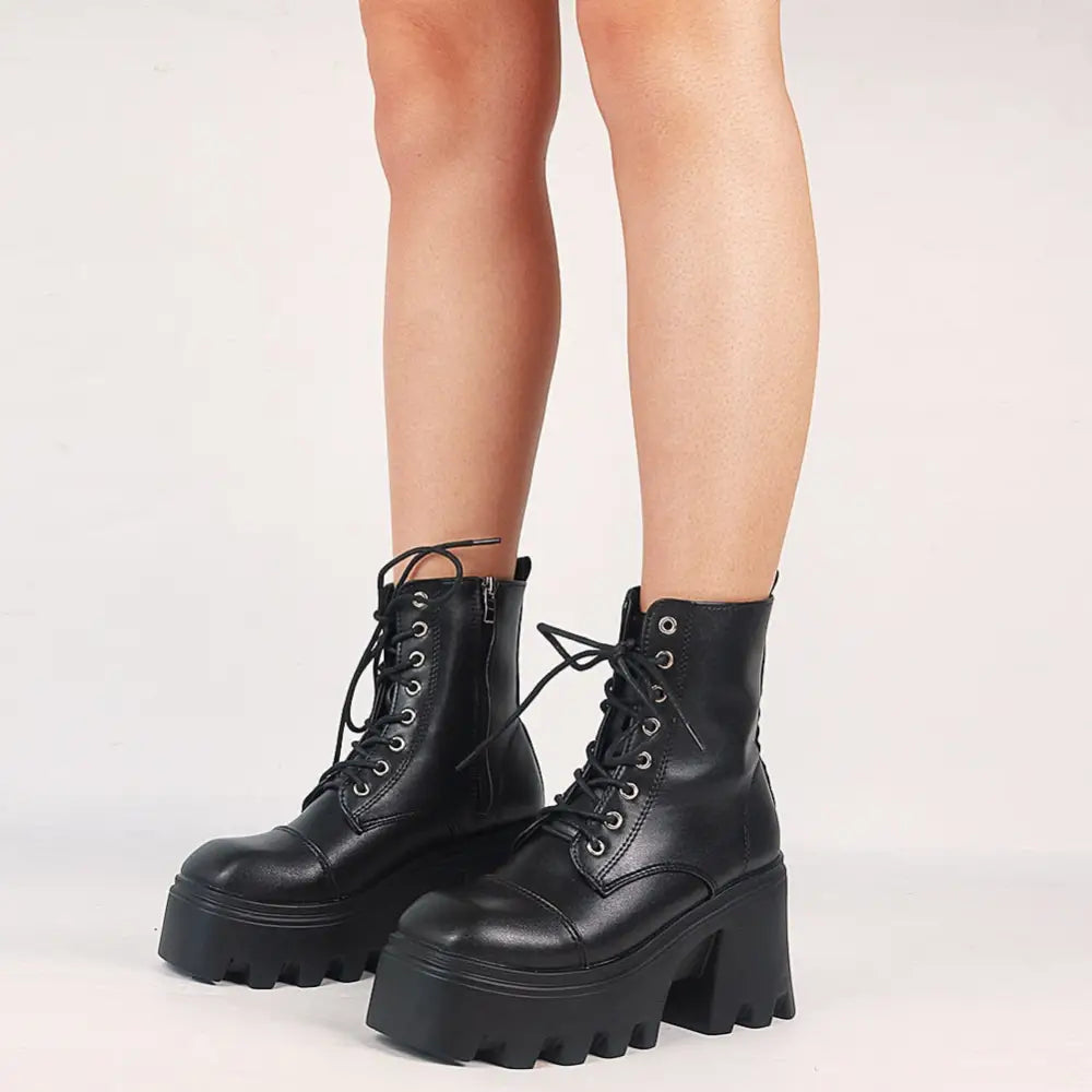 Motorcycle Square Heel Square Toe Ankle Boots