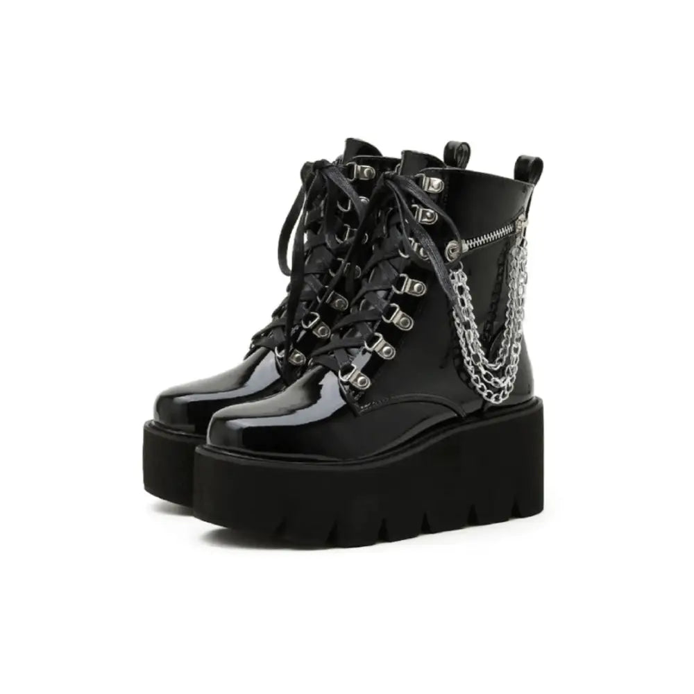 Motorcycle Square Heel Square Toe Ankle Boots