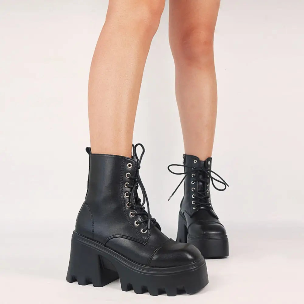 Motorcycle Square Toe Heel Ankle Boots Euro Size