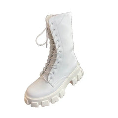 Motorcycle Vegan Ankle Boots Euro Size 34 Mid Calf Round Toe