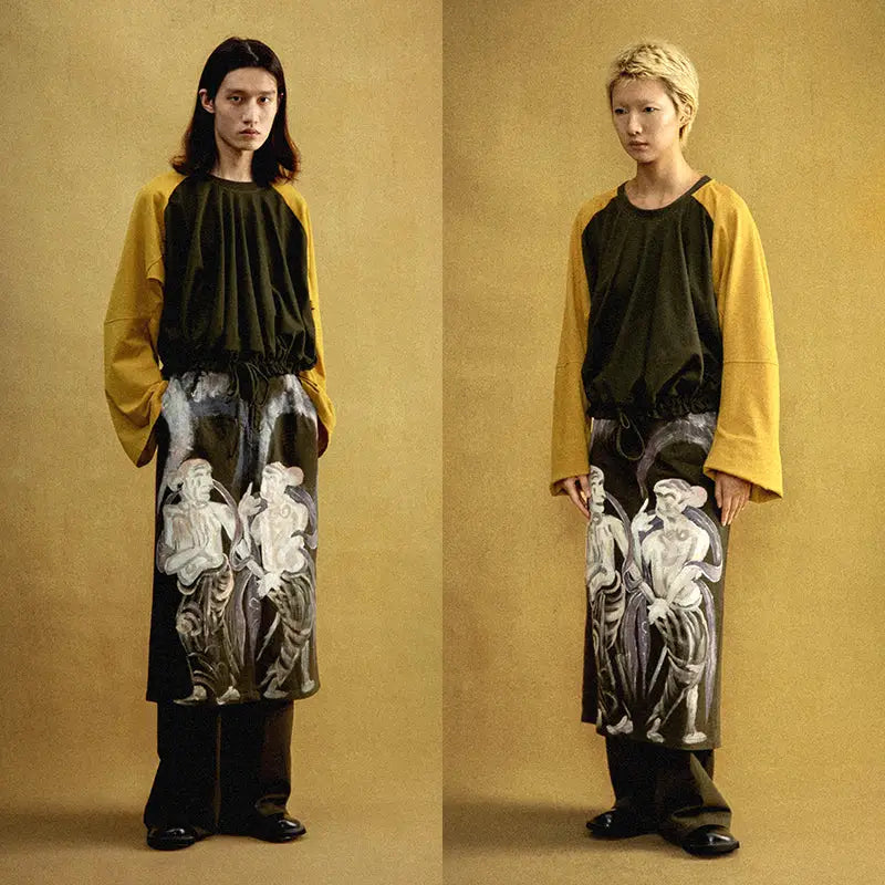 Moutai Hand-Painted Culottes Long Loose Pants