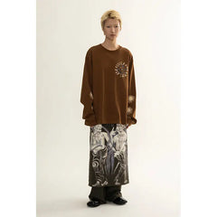 Moutai Hand-Painted Culottes Long Loose Pants