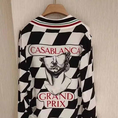 Multi Color Graphics Long Sleeve Silk