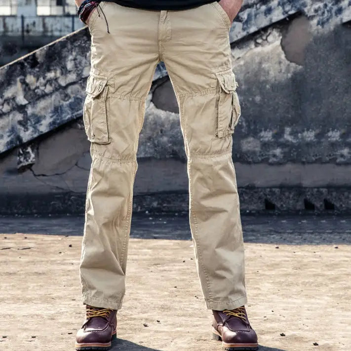 Multi-Pocket Straight Cargo Pants