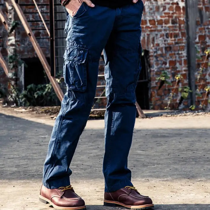 Multi-Pocket Straight Cargo Pants