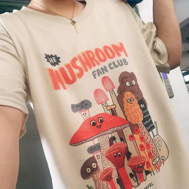 Mushroom Fan Club Retro Cute T Shirt
