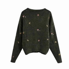 Mushroom Long Sleeve V Neck Cardigan