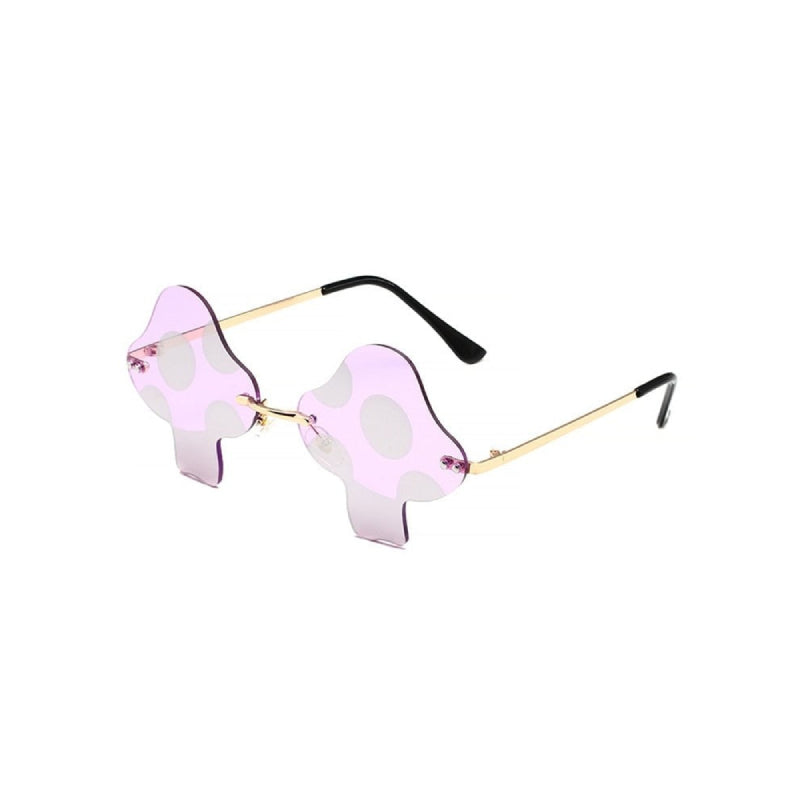 Mushroom Rimless Glasses - Transparent -Pink / One Size -