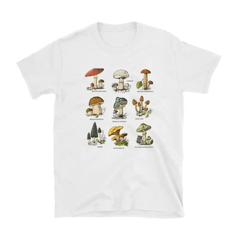 Mushroom Vintage Oversize T-Shirt for Nature Lovers White