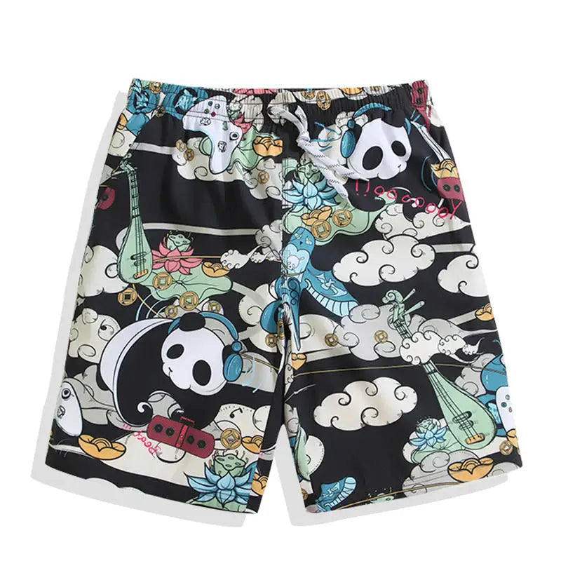 Music Panda Waterproof Beach Shorts Polyester Quick Dry