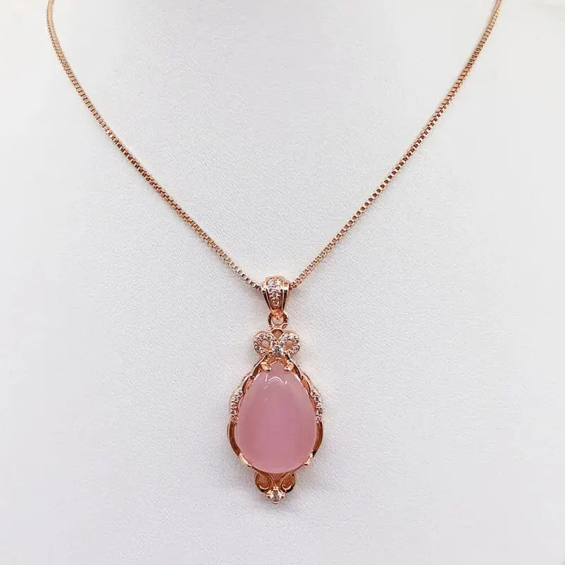 Natural Pink Rose Quartz Necklace for Everyday Wear